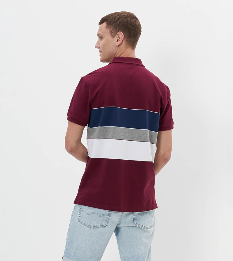 Color Block Pique Polo T-Shirt
