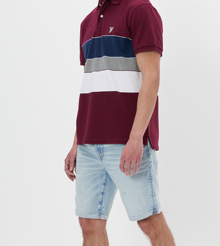 Color Block Pique Polo T-Shirt