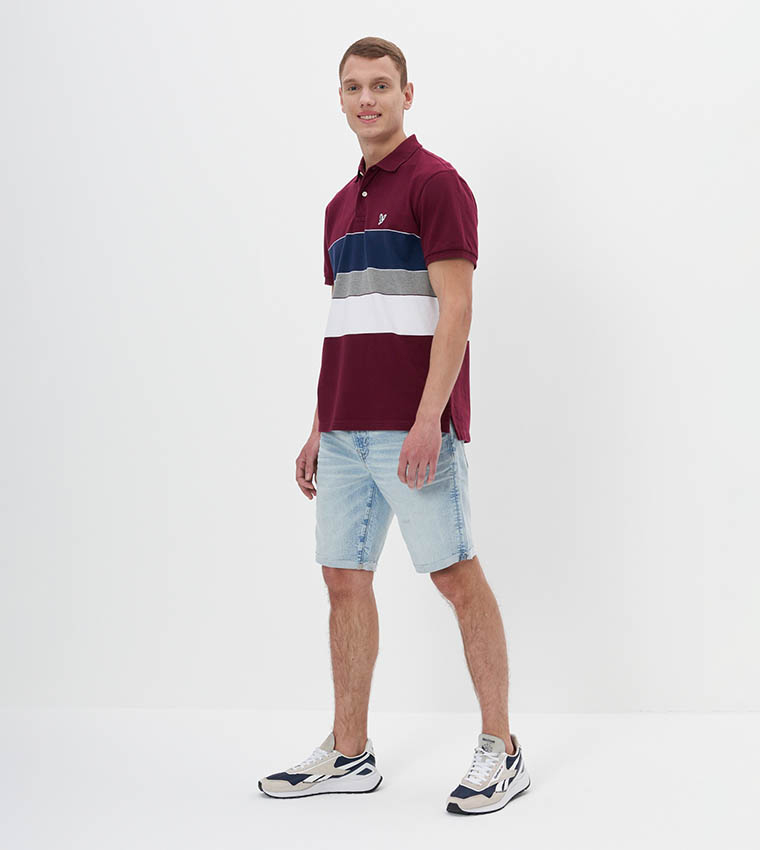Color Block Pique Polo T-Shirt