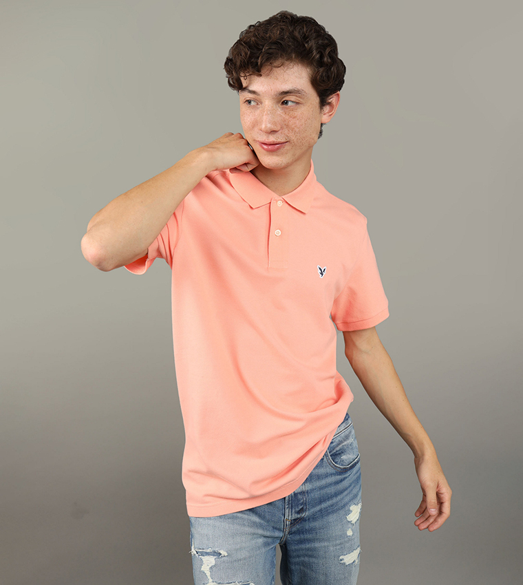 Buy American Eagle Logo Detail Short Sleeves Polo T Shirt In Orange 6thStreet Bahrain