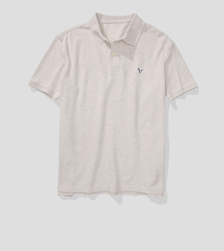Buy American Eagle Logo Detail Short Sleeves Polo T Shirt In Beige 6thStreet Bahrain