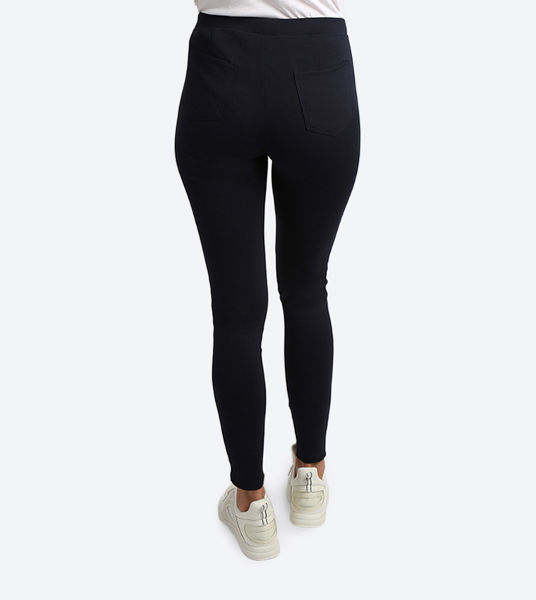 Solid Colored Pants - Navy - 117-1962WY002-6