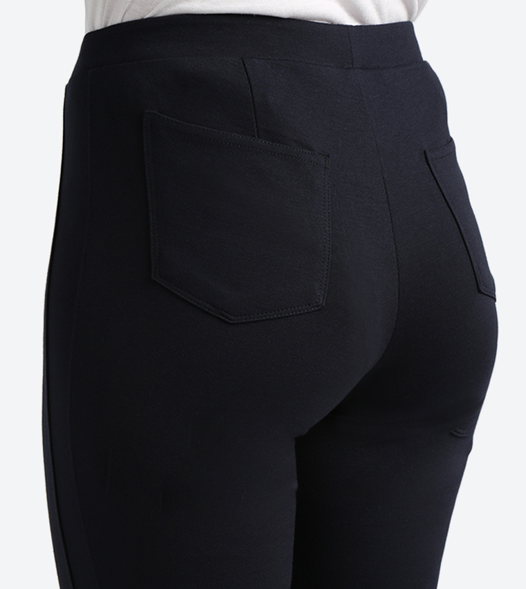 Solid Colored Pants - Navy - 117-1962WY002-6