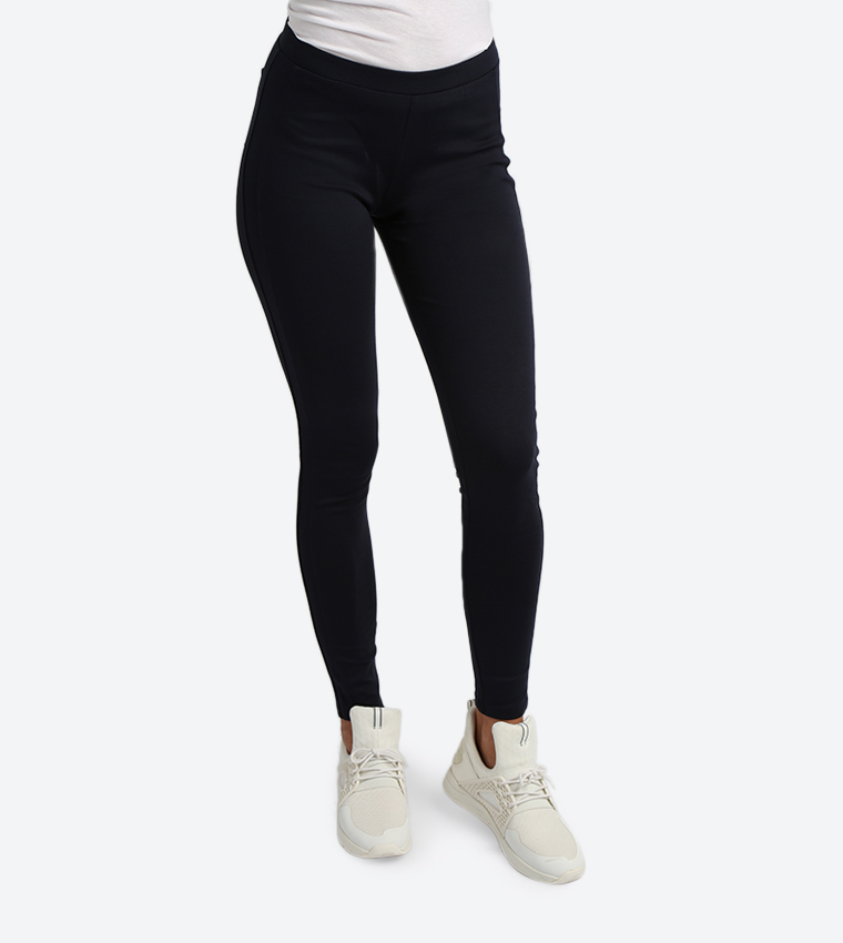 Solid Colored Pants - Navy - 117-1962WY002-6
