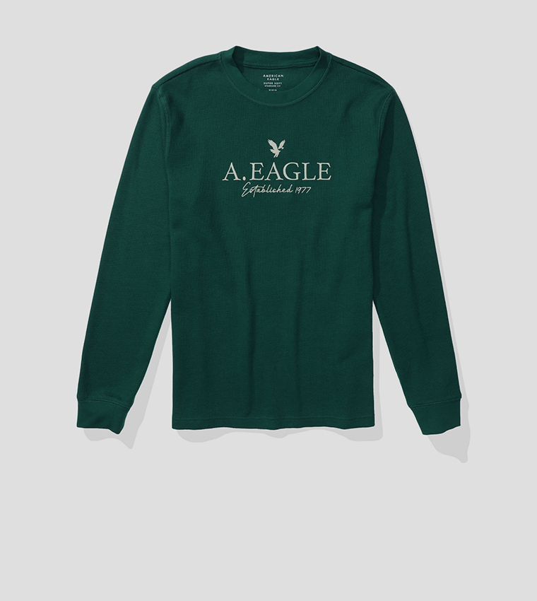 American Eagle Men's Green XL Cotton T-Shirt