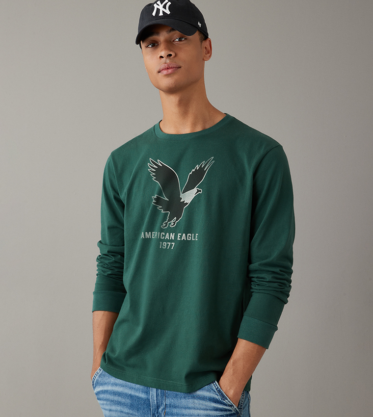 Logo Printed Long Sleeves Casual T-Shirt