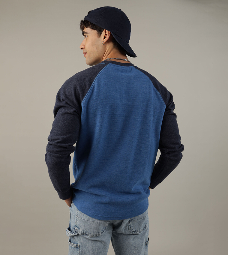 Color Block Long Sleeves Casual T-Shirt