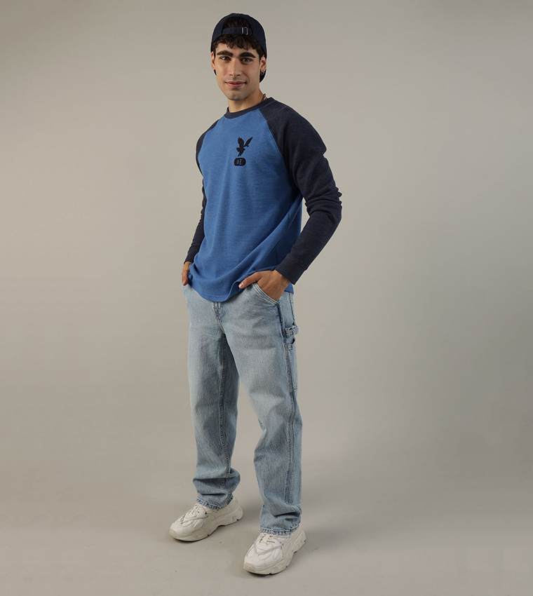 Color Block Long Sleeves Casual T-Shirt