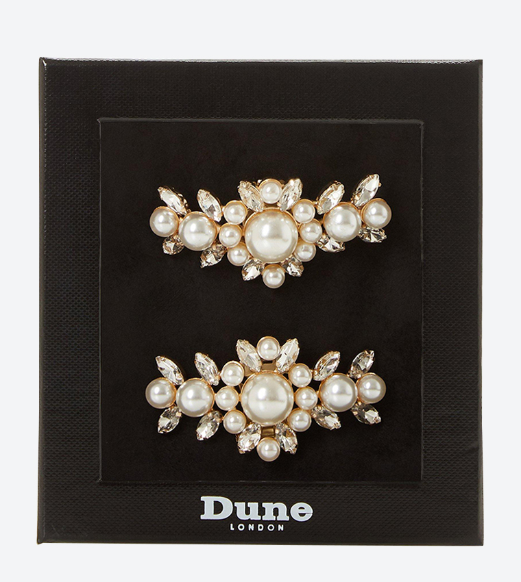 Buy Dune London Searl Embellished Pearl Detail Shoe Clip Gold In Gold 6thStreet Bahrain