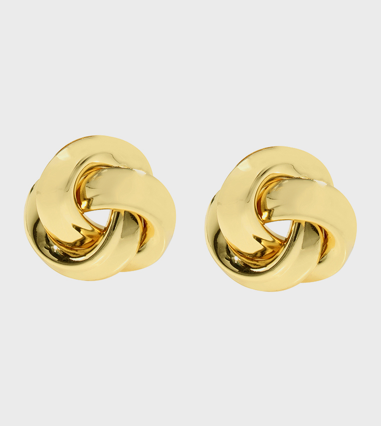 Gold Tone Knot Earrings
