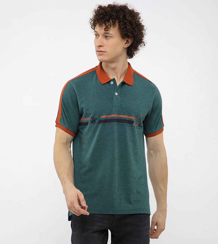 Logo Printed Short Sleeves Polo T-Shirt