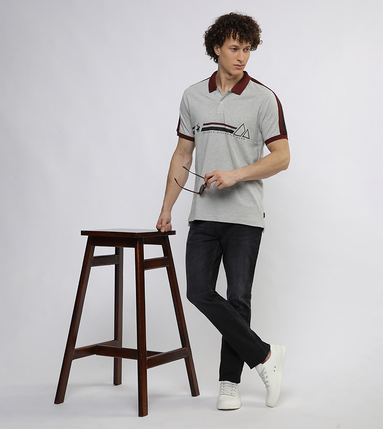 Logo Printed Short Sleeves Polo T-Shirt