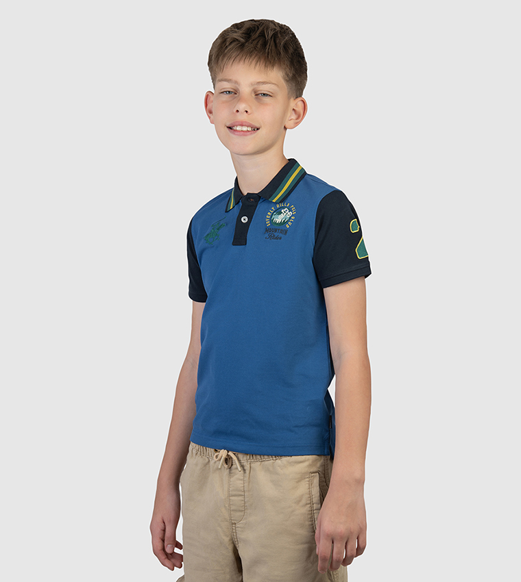 Color Block Short Sleeves Polo T-Shirt