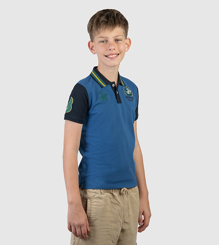 Color Block Short Sleeves Polo T-Shirt