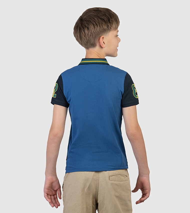 Color Block Short Sleeves Polo T-Shirt