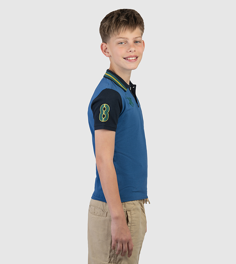 Color Block Short Sleeves Polo T-Shirt