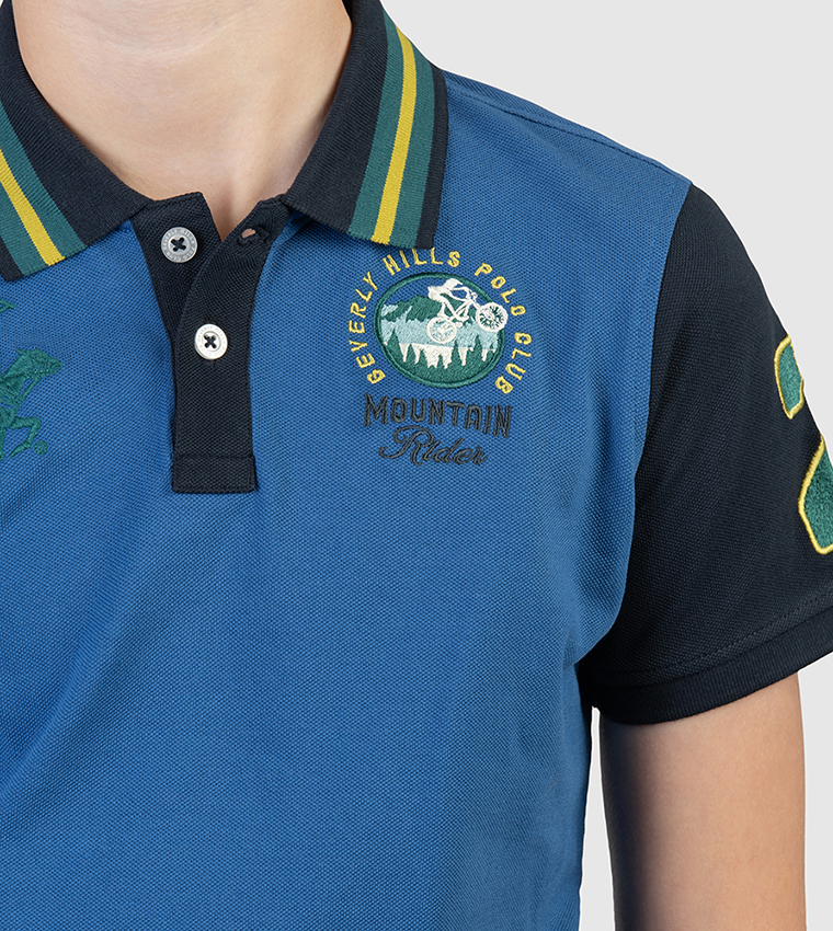 Color Block Short Sleeves Polo T-Shirt