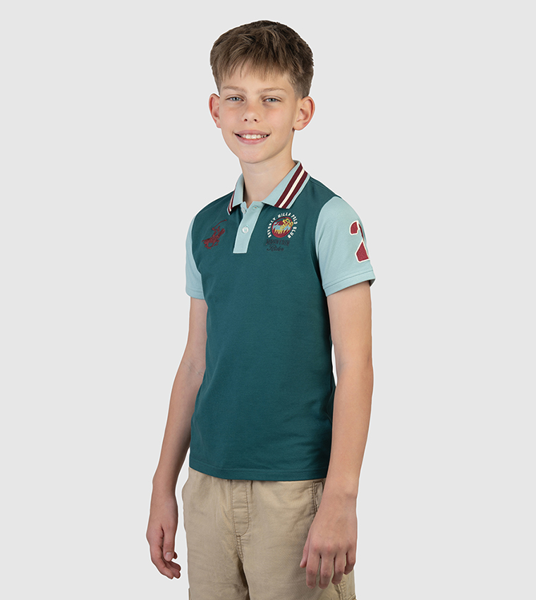 Color Block Short Sleeves Polo T-Shirt