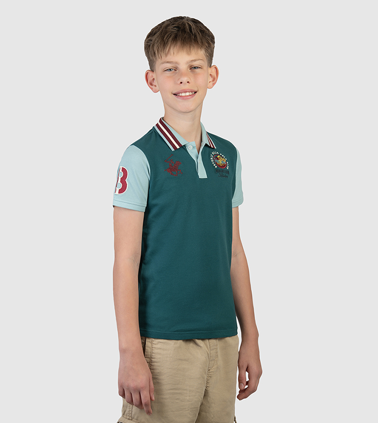 Color Block Short Sleeves Polo T-Shirt