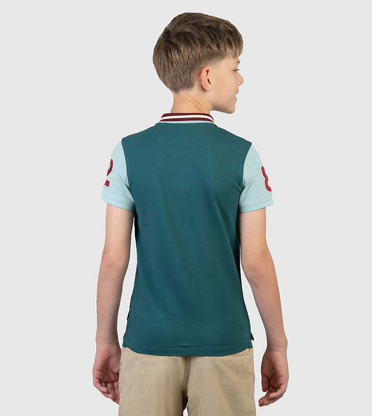 Color Block Short Sleeves Polo T-Shirt