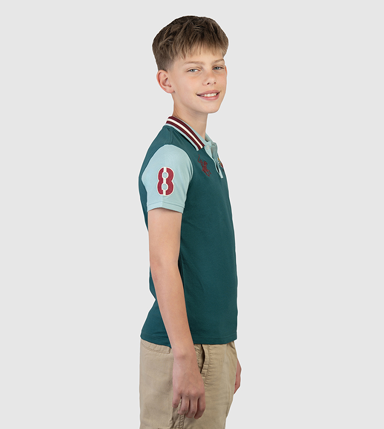 Color Block Short Sleeves Polo T-Shirt
