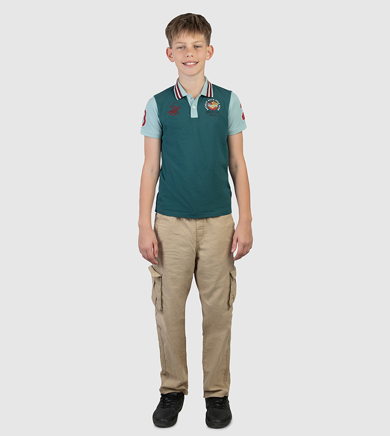 Color Block Short Sleeves Polo T-Shirt