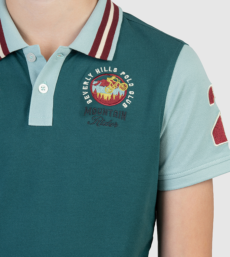 Color Block Short Sleeves Polo T-Shirt