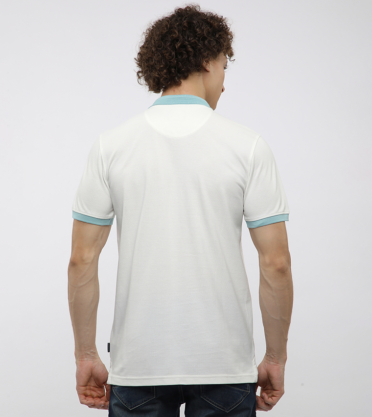 Contrast Tipping Short Sleeves Polo T-Shirt