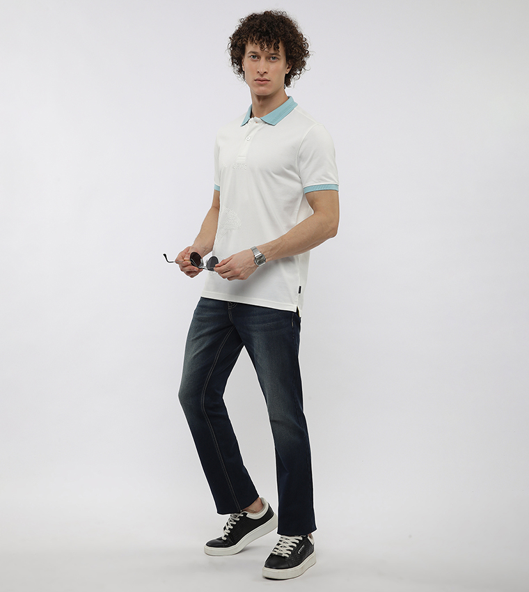 Contrast Tipping Short Sleeves Polo T-Shirt