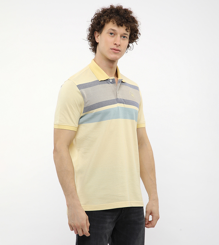 Color Block Short Sleeves Polo T-Shirt