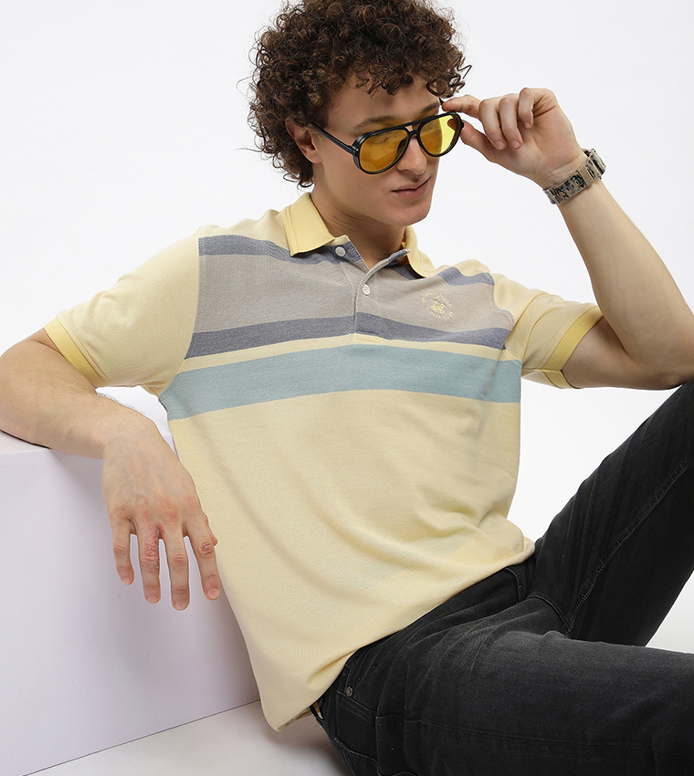Color Block Short Sleeves Polo T-Shirt
