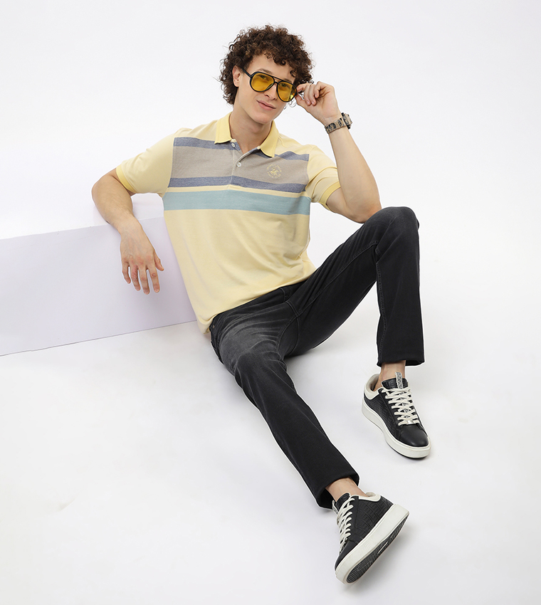 Color Block Short Sleeves Polo T-Shirt