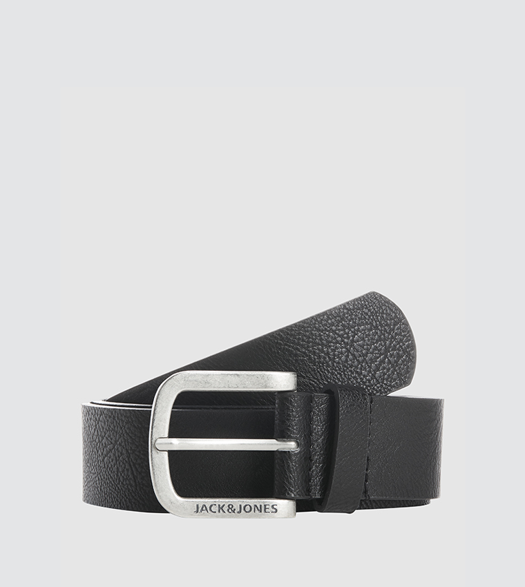 Buy Jack Jones JACHARRY Textured Buckle Belt In Black 6thStreet UAE