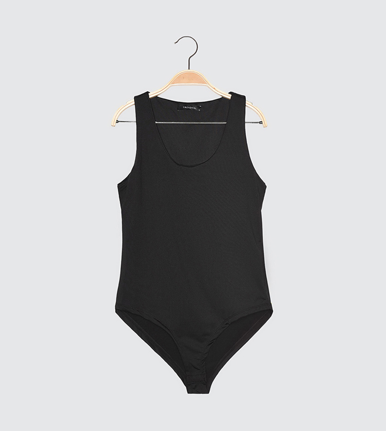 Ponte Lace Detailed Strappy Jersey Bodysuit