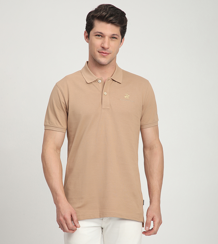 Logo Embroidered Short Sleeves Polo T-Shirt