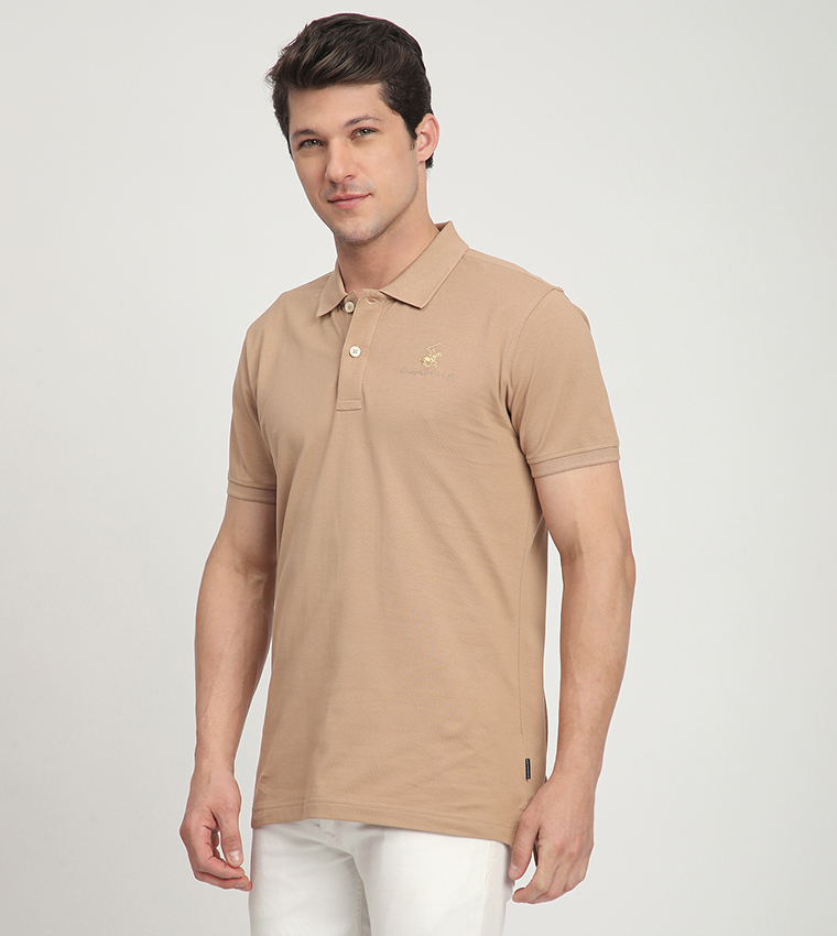 Logo Embroidered Short Sleeves Polo T-Shirt