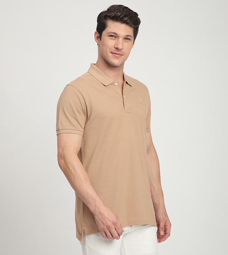 Logo Embroidered Short Sleeves Polo T-Shirt