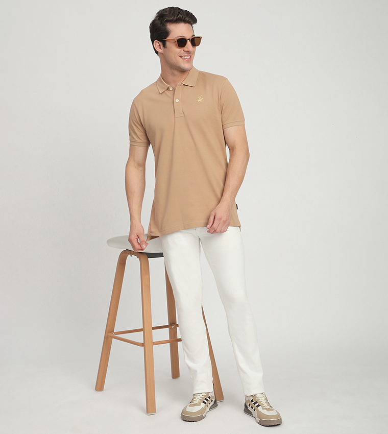 Logo Embroidered Short Sleeves Polo T-Shirt