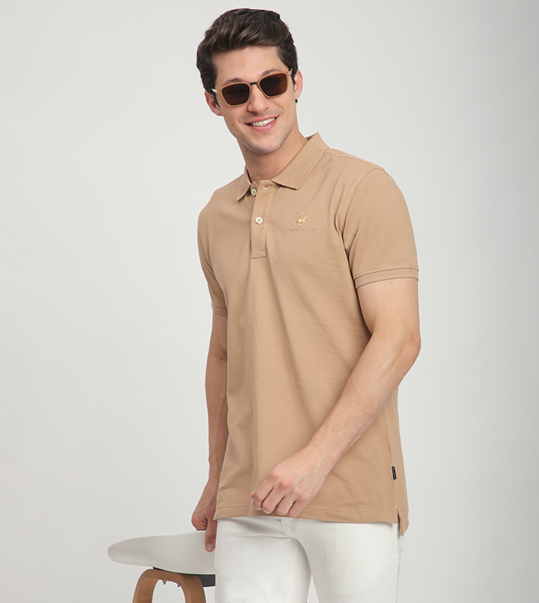 Logo Embroidered Short Sleeves Polo T-Shirt
