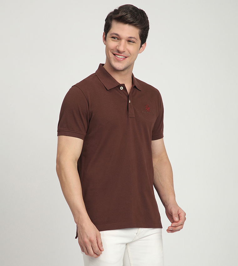 Logo Embroidered Short Sleeves Polo T-Shirt