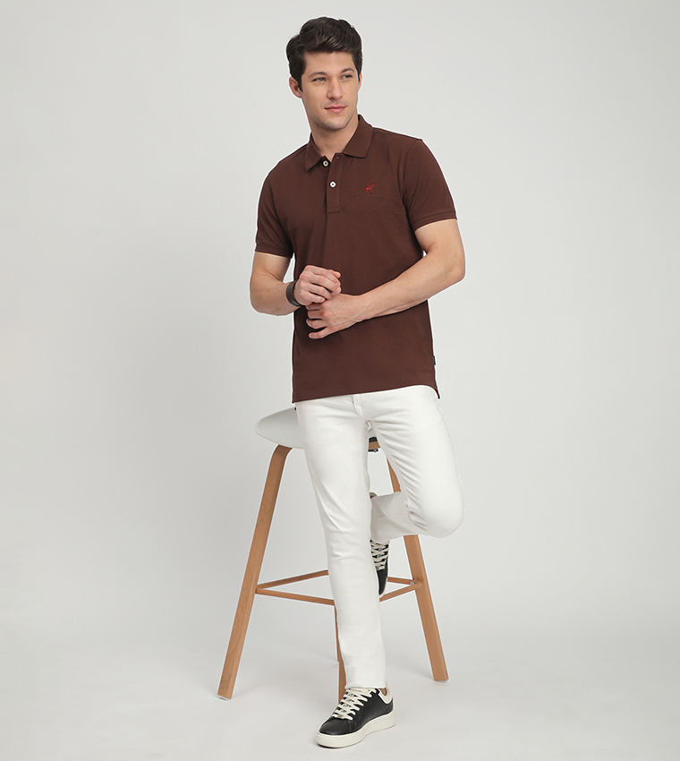 Logo Embroidered Short Sleeves Polo T-Shirt
