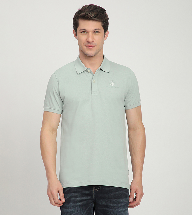 Logo Embroidered Short Sleeves Polo T-Shirt