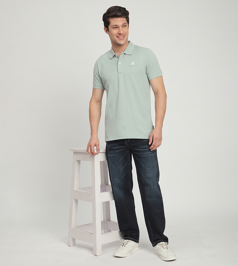 Logo Embroidered Short Sleeves Polo T-Shirt