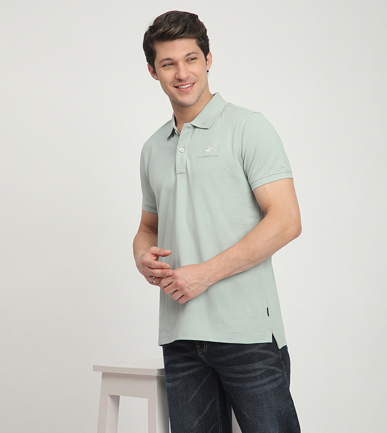 Logo Embroidered Short Sleeves Polo T-Shirt
