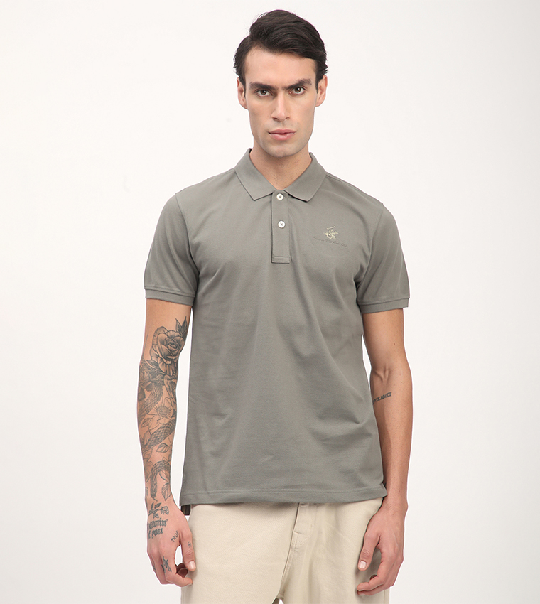 Logo Embroidered Short Sleeves Polo T-Shirt