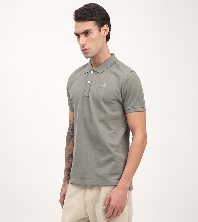 Logo Embroidered Short Sleeves Polo T-Shirt