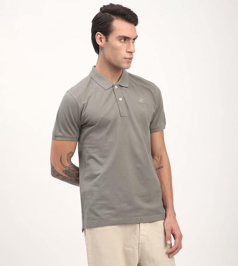 Logo Embroidered Short Sleeves Polo T-Shirt