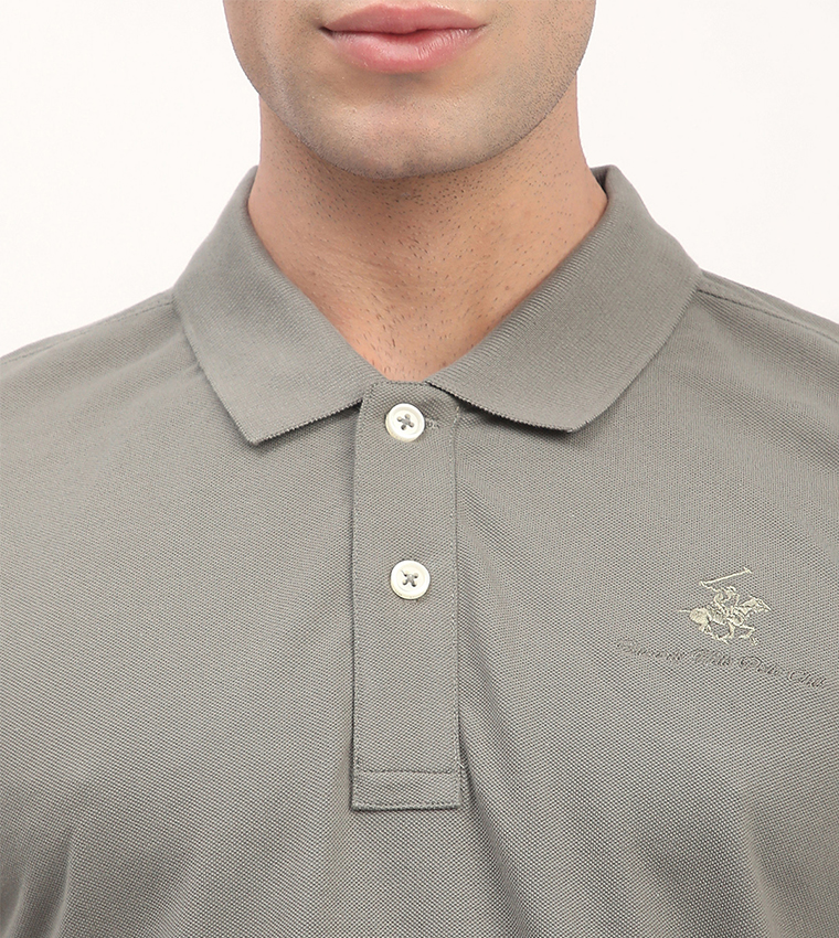 Logo Embroidered Short Sleeves Polo T-Shirt