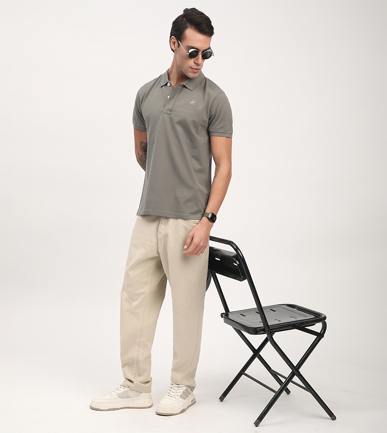 Logo Embroidered Short Sleeves Polo T-Shirt