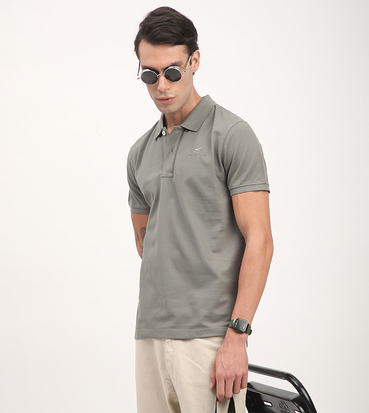 Logo Embroidered Short Sleeves Polo T-Shirt